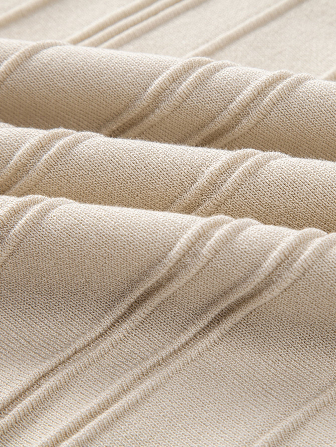 Striped Jacquard Knit Polo Shirt with Zipper